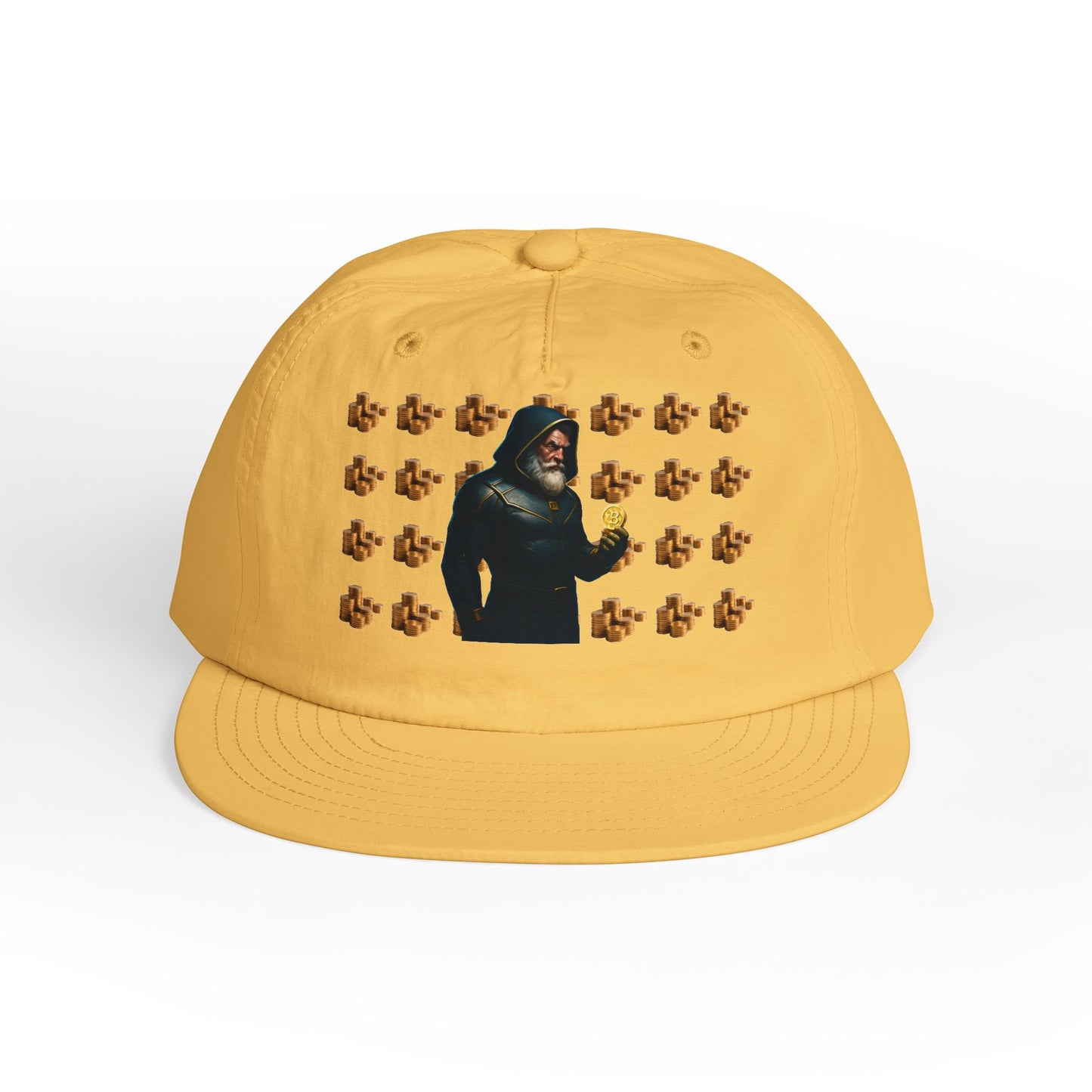 Snapback Cap with Crypto Wizard and Bitcoin Design