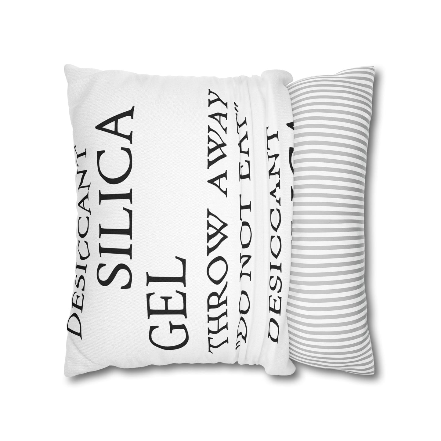 Desiccant Silica Gel Pillowcase, Fun Throw Pillow Cover for Home Decor, Unique Gift, Modern Accent Pillow. "DO NOT EAT" This Pillow!