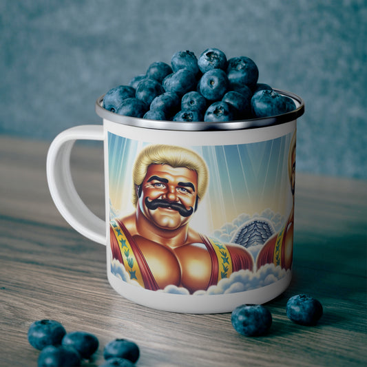 Enamel Camping Mug - Ultimate Farting Championship Champion of Champions Dan Fries