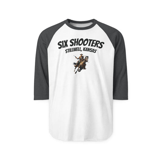 Raglan Baseball Plains League Three-Quarter Sleeve Shirt - Stilwell Kansas Six Shooters