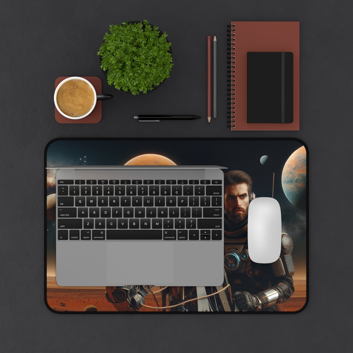 Desk Mat - Mars Settler on Robot Horse