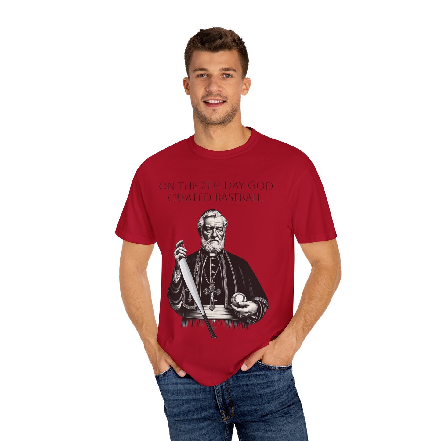 Baseball Fan Unisex T-shirt - Catholic Priest Design