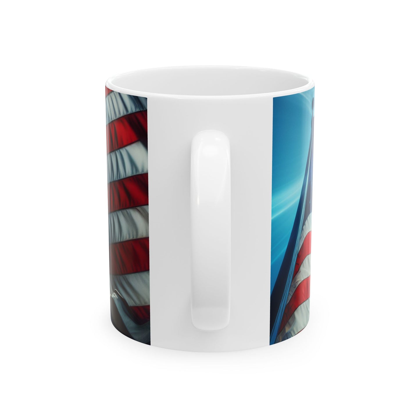 Patriotic Ceramic Mug, 4th of July Gift, Coffee Cup, American Flag Mug, Tea Lover's Gift, Ideal for Veterans, Home Decor, American Excellence in your mug.