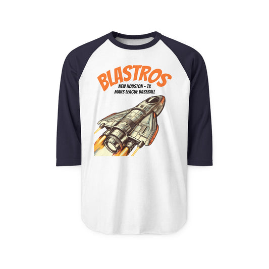 Three-Quarter Sleeve Raglan Baseball Shirt - New Houston Blastros - Unisex