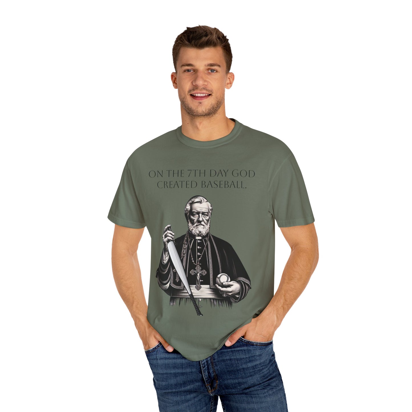 Baseball Fan Unisex T-shirt - Catholic Priest Design