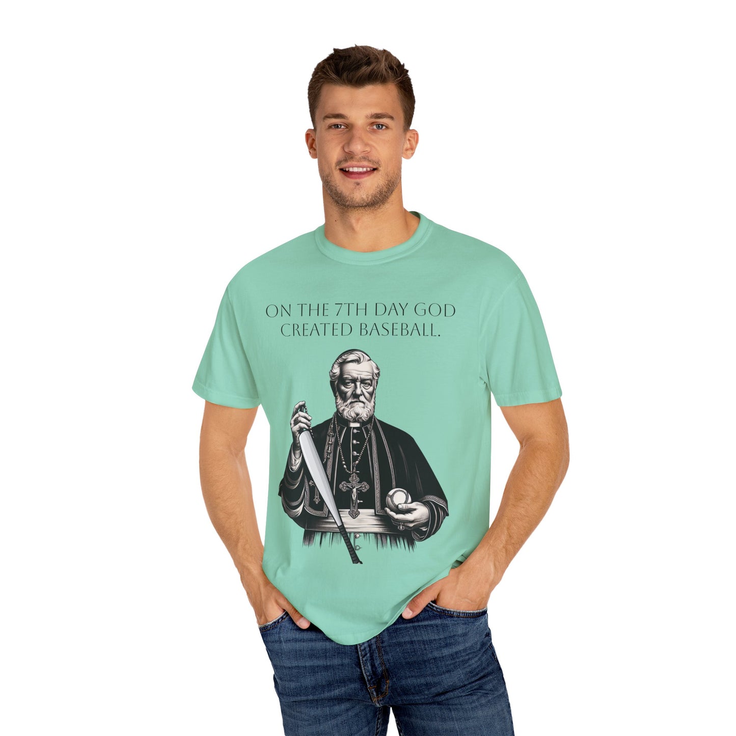 Baseball Fan Unisex T-shirt - Catholic Priest Design