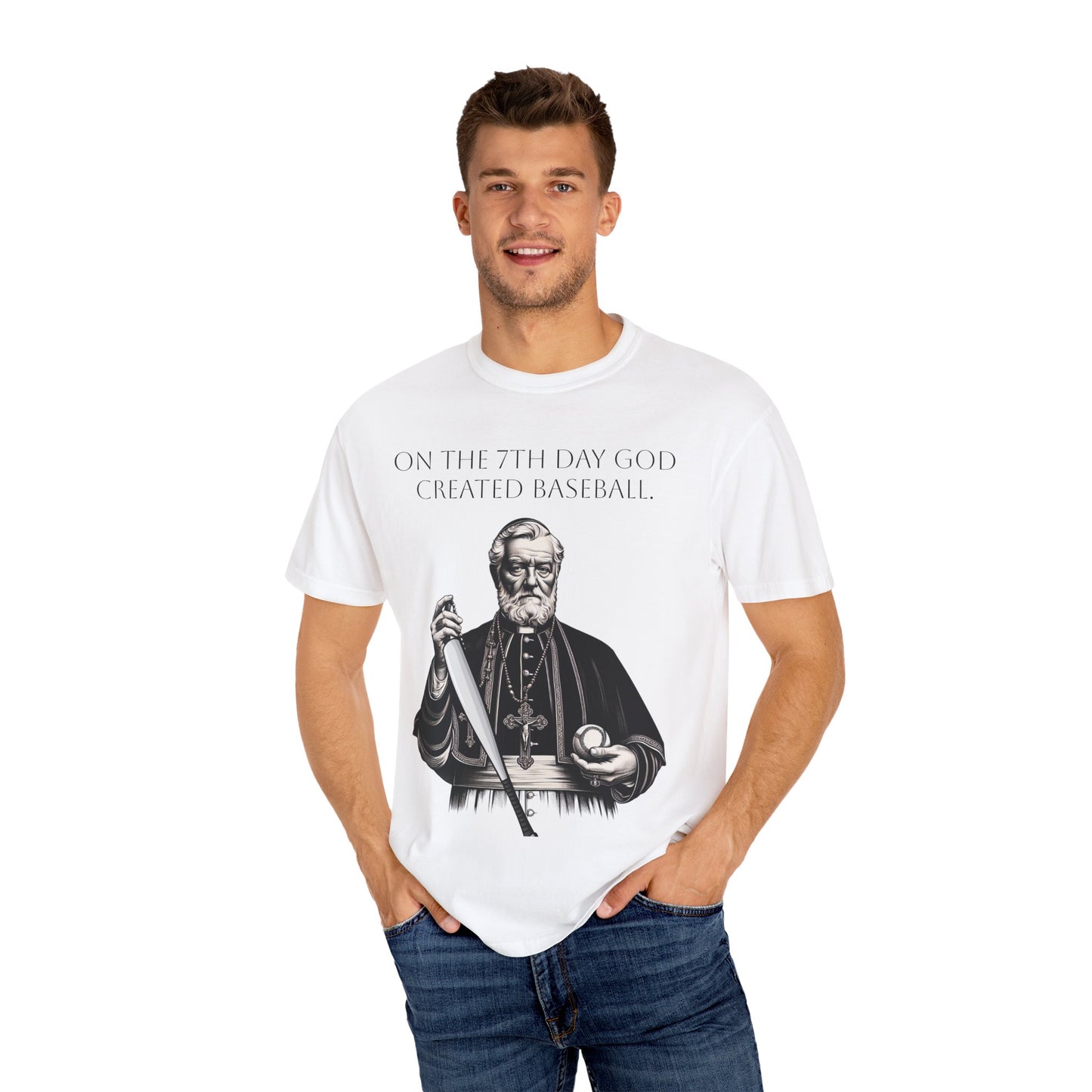 Baseball Fan Unisex T-shirt - Catholic Priest Design