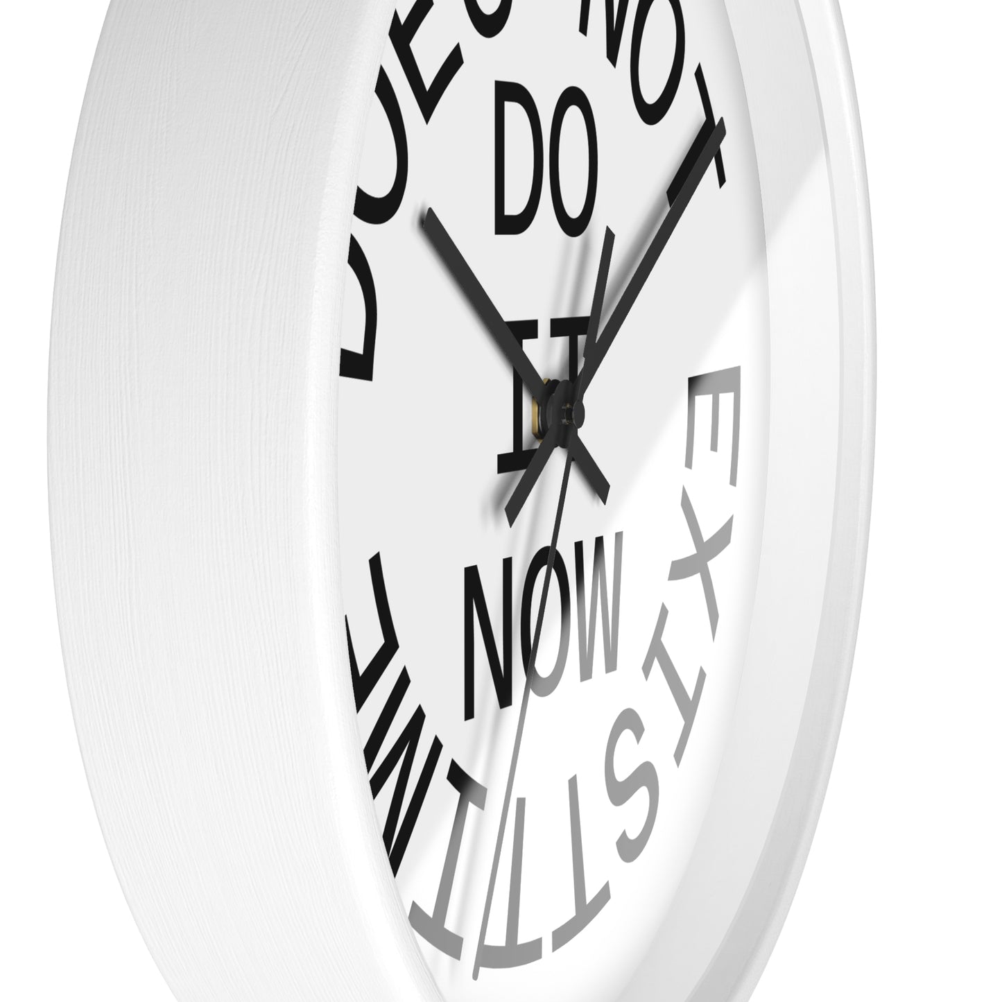 Contemporary Quote Wall Clock, Modern Home Decor, Unique Gift for Art Lovers, Motivational Clock, Black and White Design