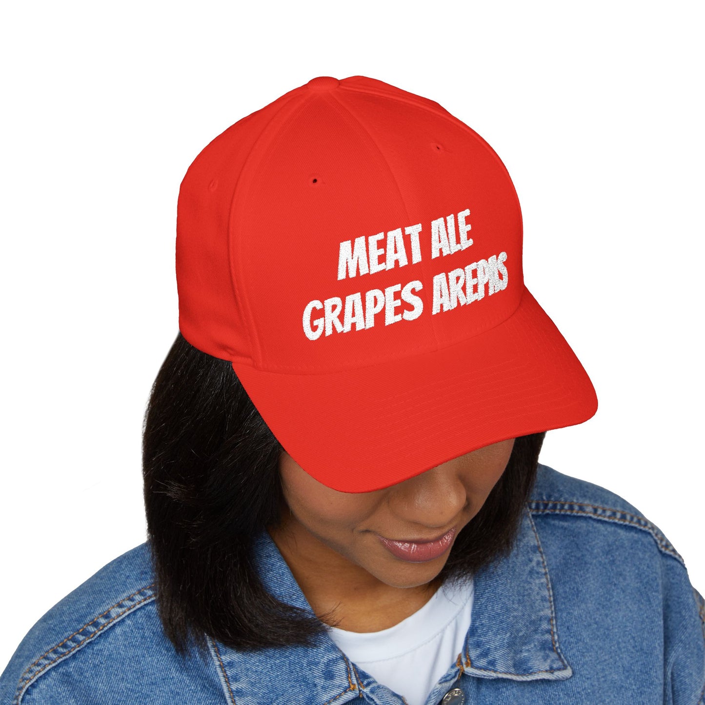 Embroidered Cap - Meat Ale Grapes Arepas Maga Design