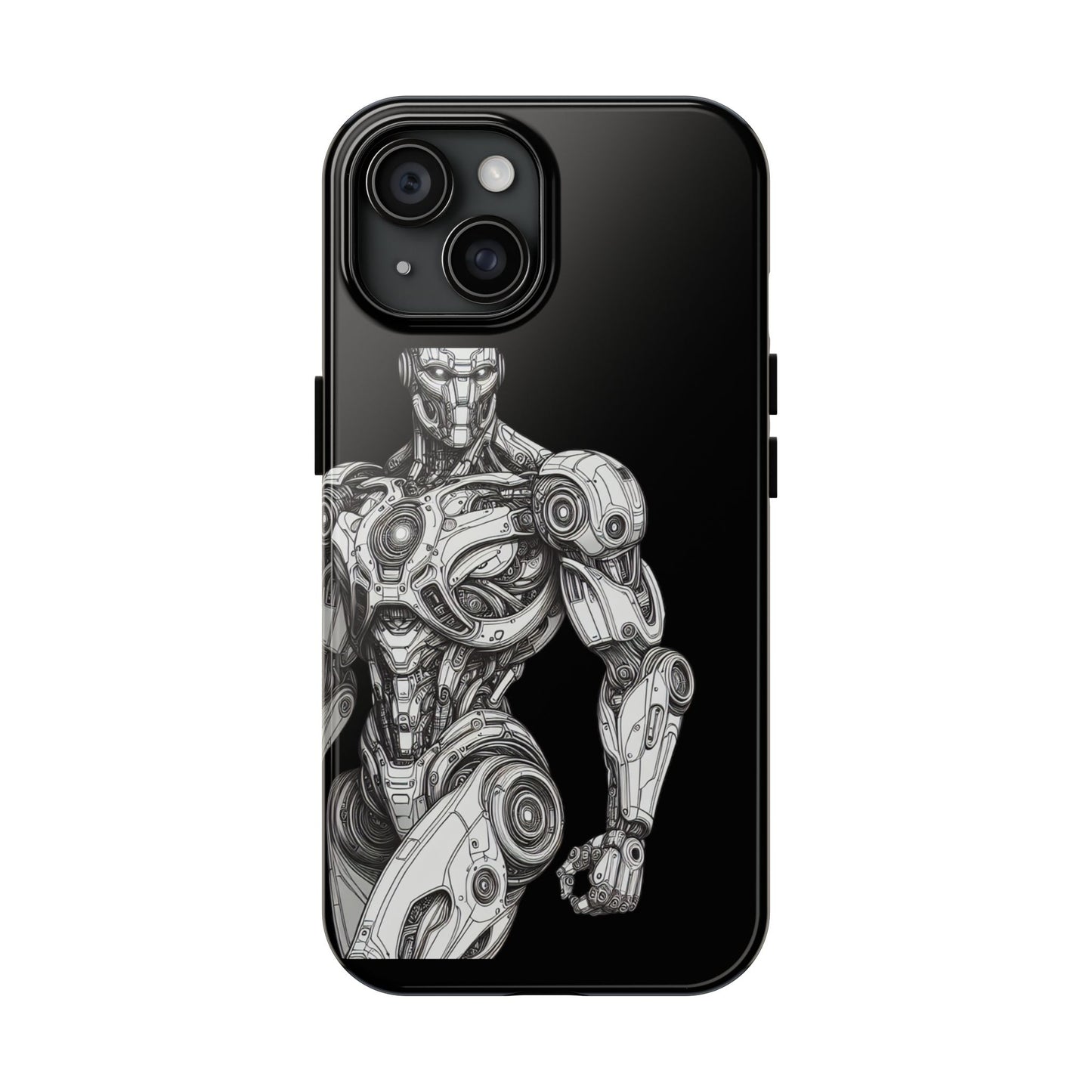 Tough Phone Cases with Robot Design, Futuristic Phone Cover, Gift for Tech Lovers, Durable Smartphone Protection, Mechanical Art Cases