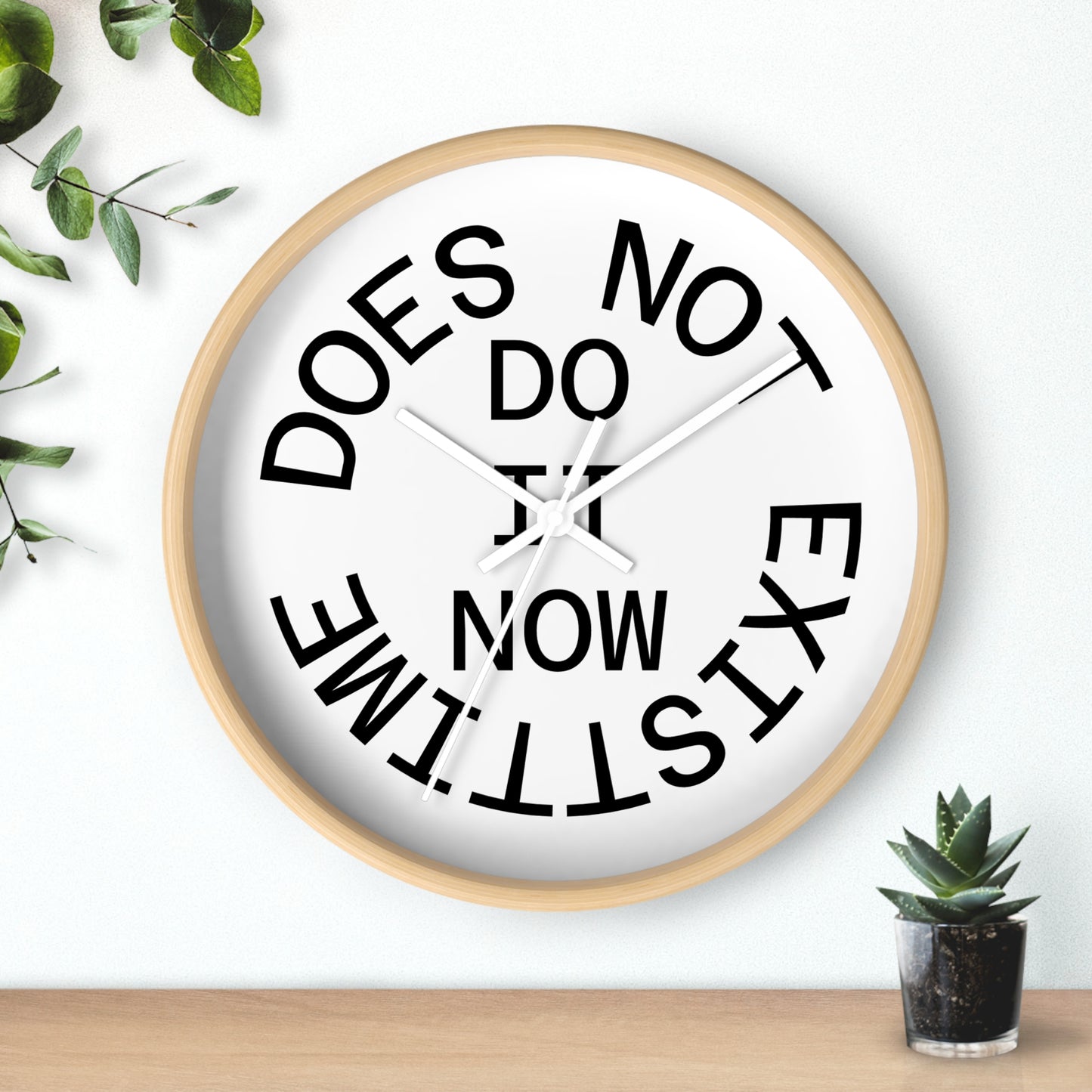 Contemporary Quote Wall Clock, Modern Home Decor, Unique Gift for Art Lovers, Motivational Clock, Black and White Design