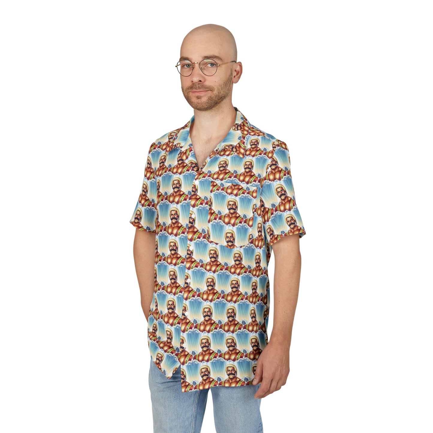 Hawaiian Button-Down Shirt - Dan Fries Ultimate Farting Champion Design