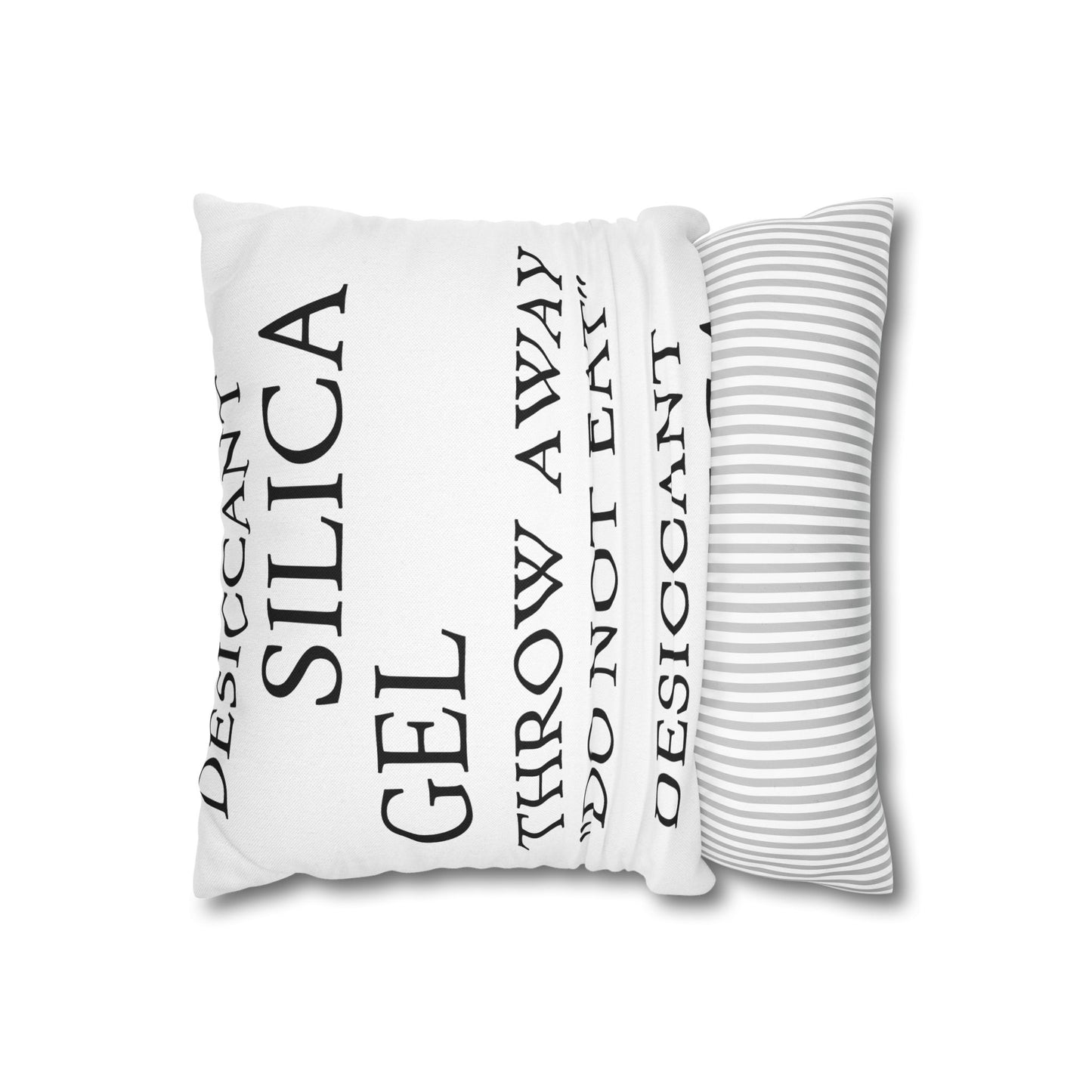Desiccant Silica Gel Pillowcase, Fun Throw Pillow Cover for Home Decor, Unique Gift, Modern Accent Pillow. "DO NOT EAT" This Pillow!