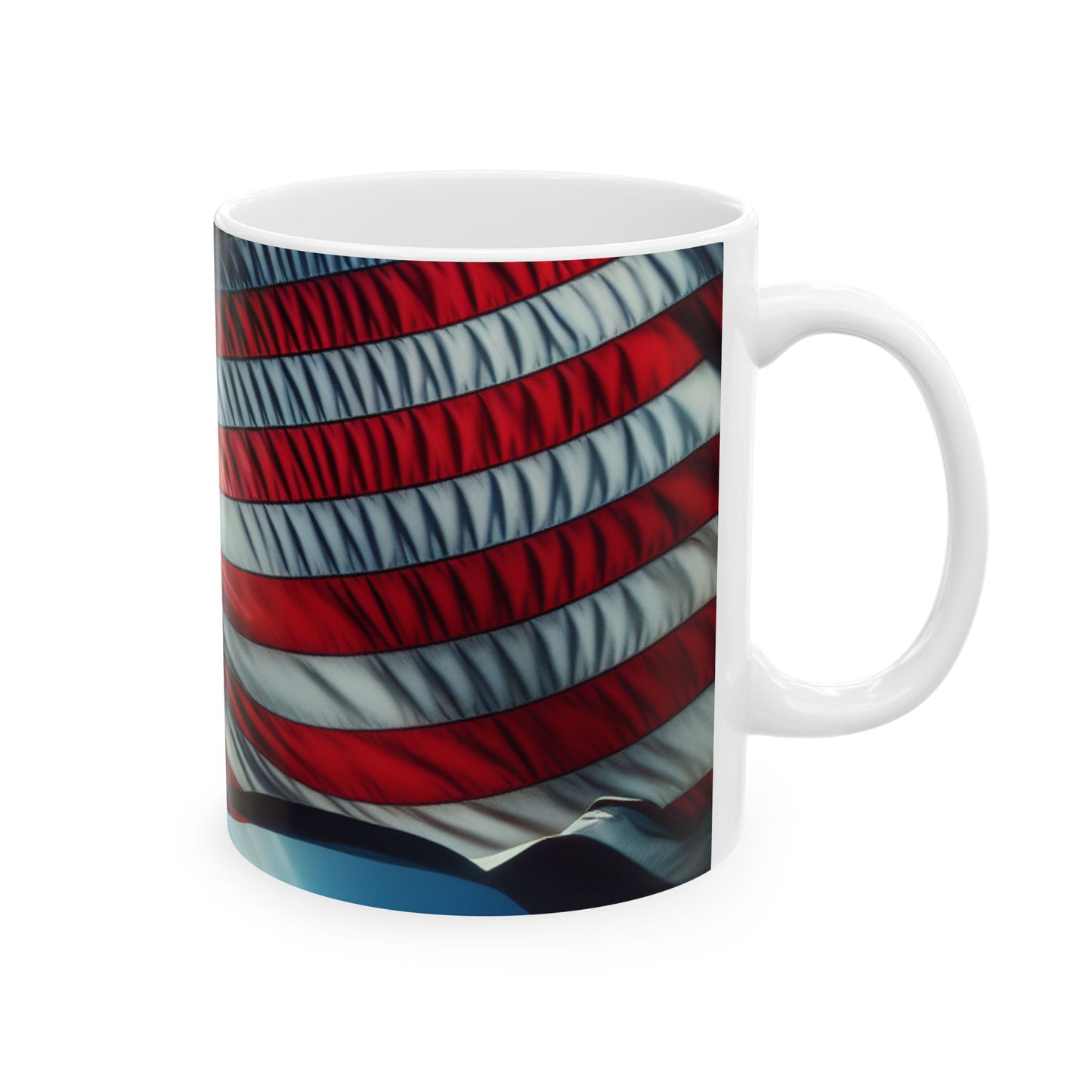 Patriotic Ceramic Mug, 4th of July Gift, Coffee Cup, American Flag Mug, Tea Lover's Gift, Ideal for Veterans, Home Decor, American Excellence in your mug.