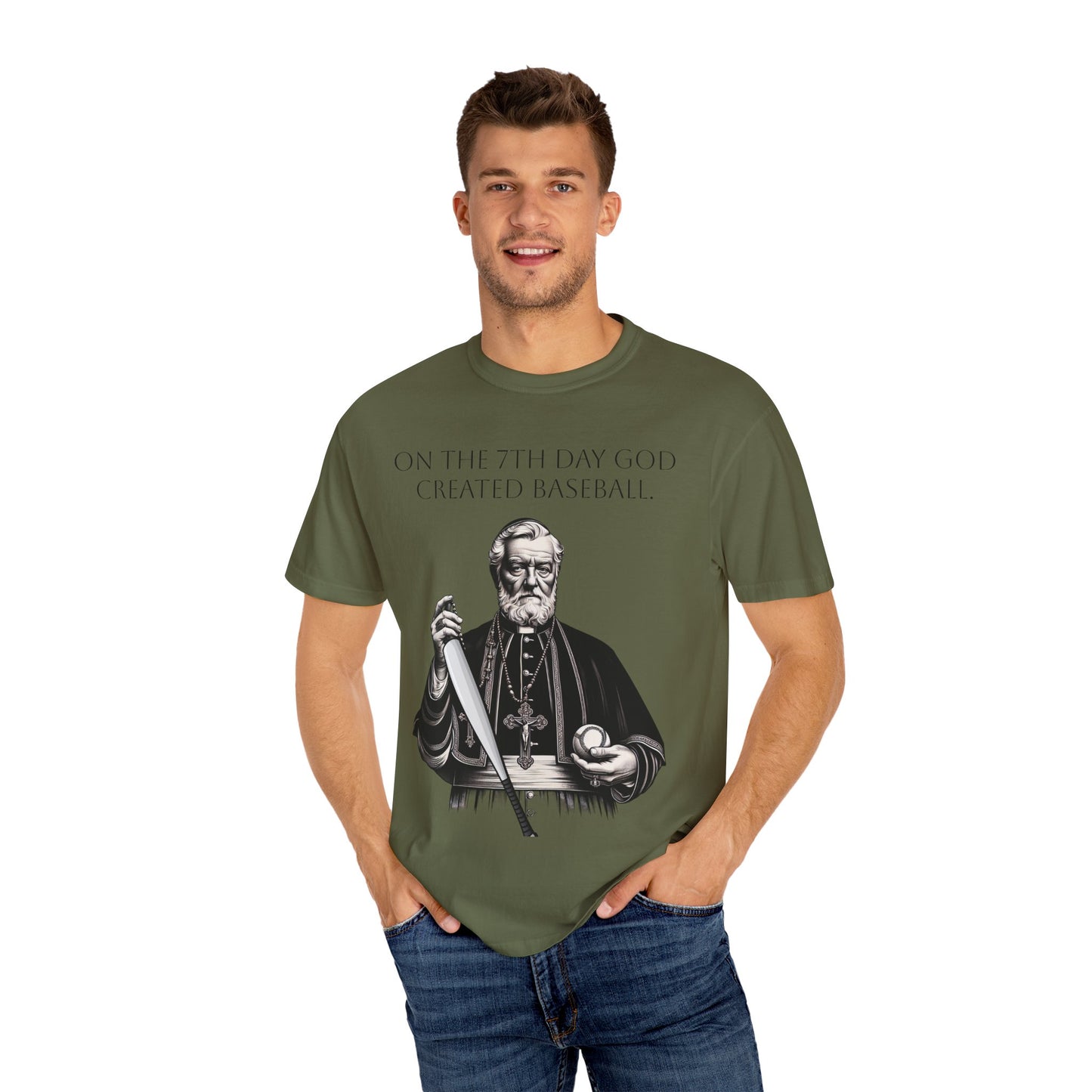 Baseball Fan Unisex T-shirt - Catholic Priest Design
