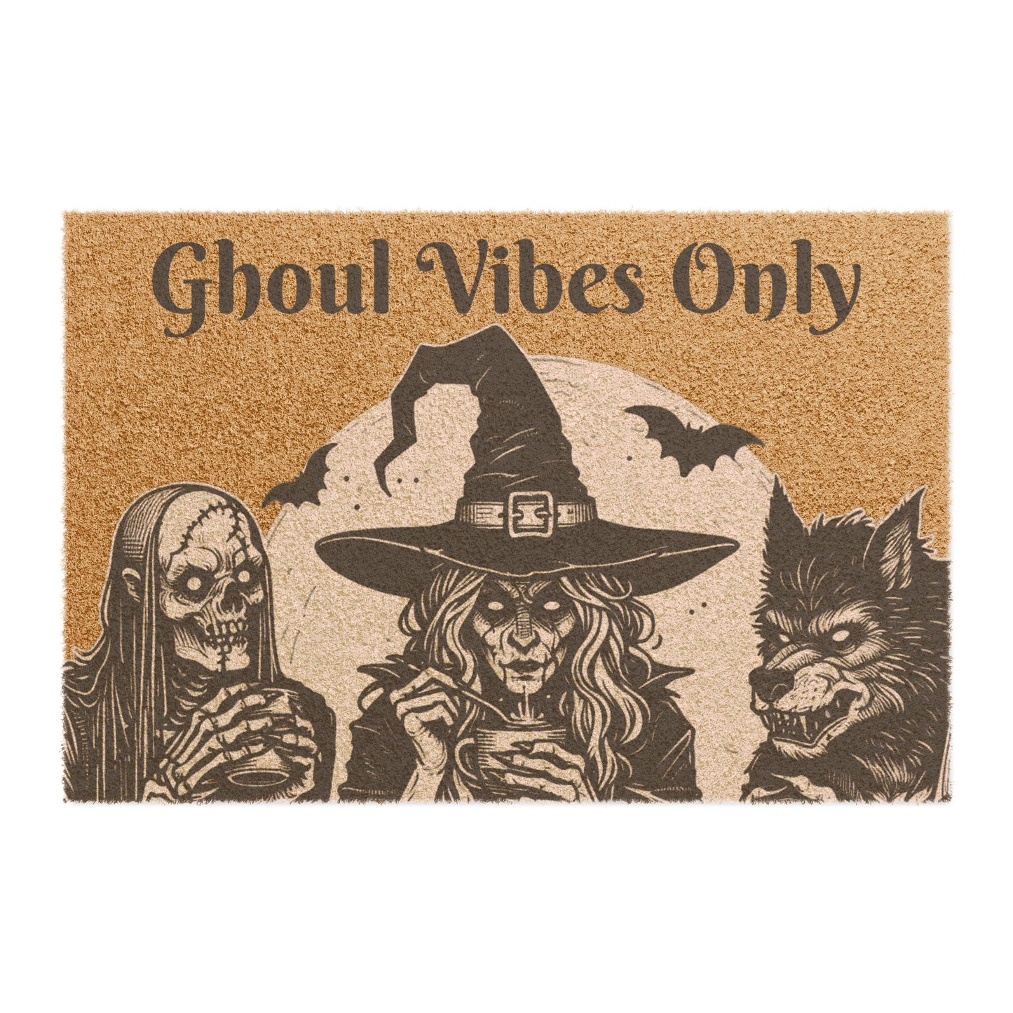 Spooky Doormat - Ghoul Vibes Only, Halloween Decoration, Front Porch Decor, Witch and Monster Lover Gift, Unique Home Accent