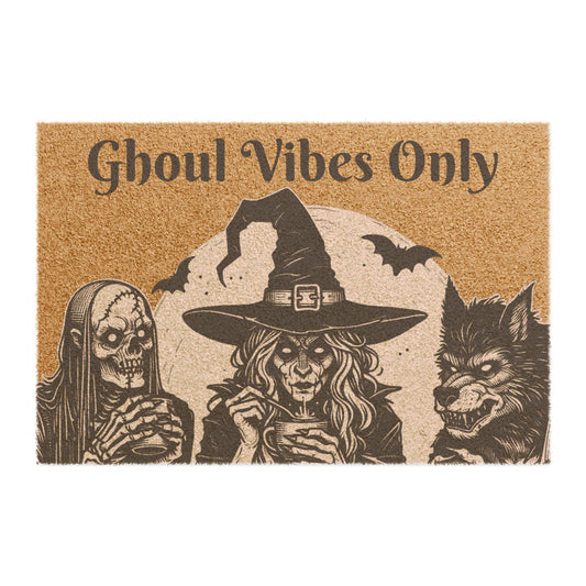 Spooky Doormat - Ghoul Vibes Only, Halloween Decoration, Front Porch Decor, Witch and Monster Lover Gift, Unique Home Accent