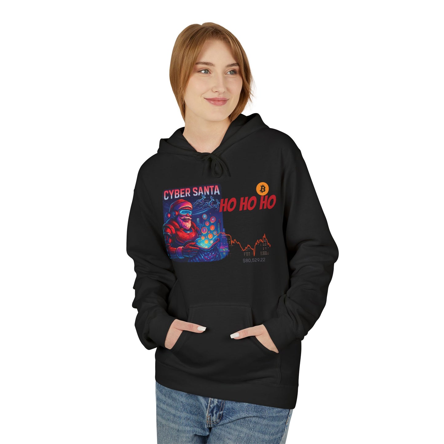 Crypto Santa says  'Ho Ho Ho' Holiday Hoodie