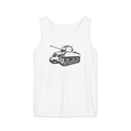 Military-Inspired Unisex Tank Top, Casual Summer Wear, Gift for Veterans, Unique Graphic Top, Stylish Outdoor Gear