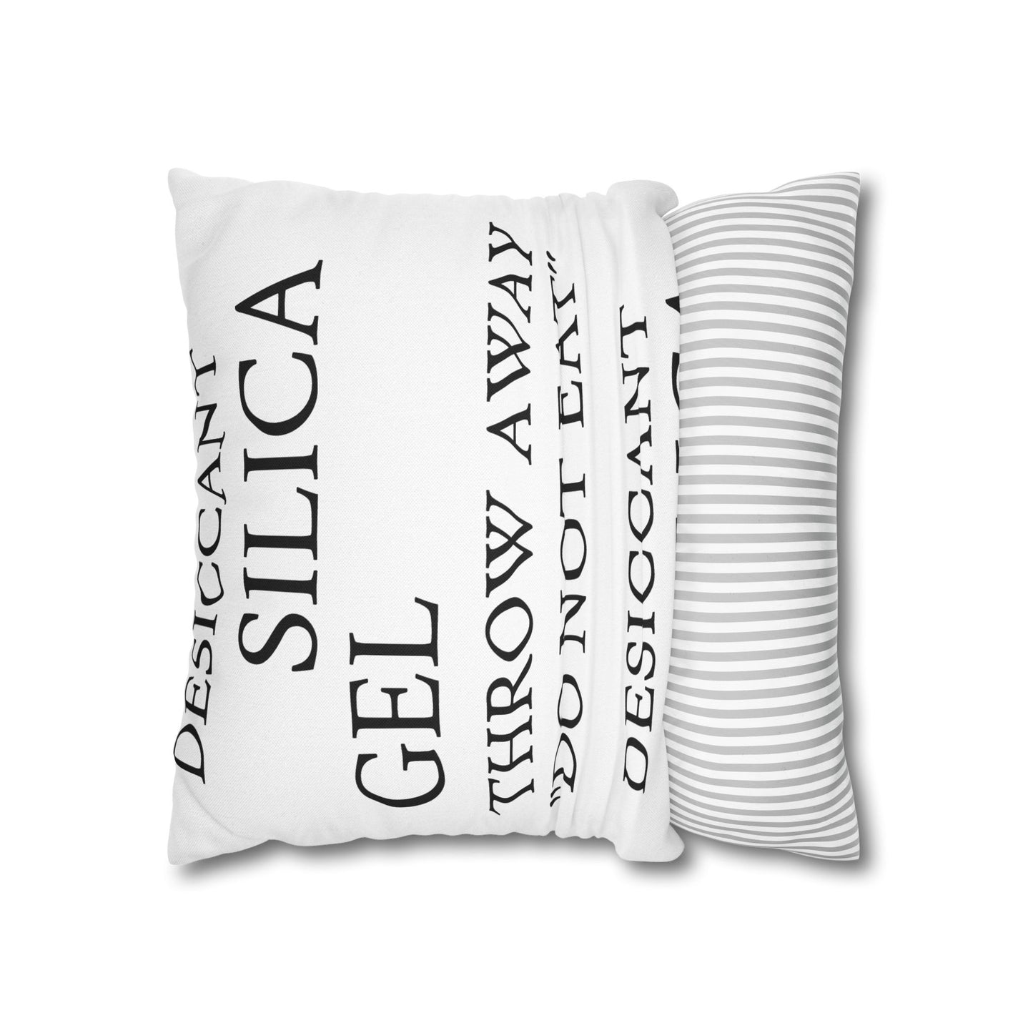 Desiccant Silica Gel Pillowcase, Fun Throw Pillow Cover for Home Decor, Unique Gift, Modern Accent Pillow. "DO NOT EAT" This Pillow!