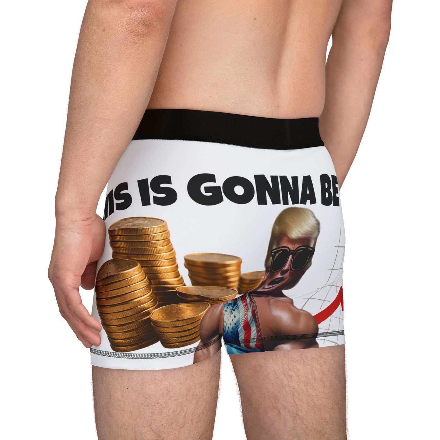 Men's Fun Boxers, Comfy, AOP Undergarments, Unique Gift, Party Wear, Freedom Design, Funny Men's Boxer Shorts