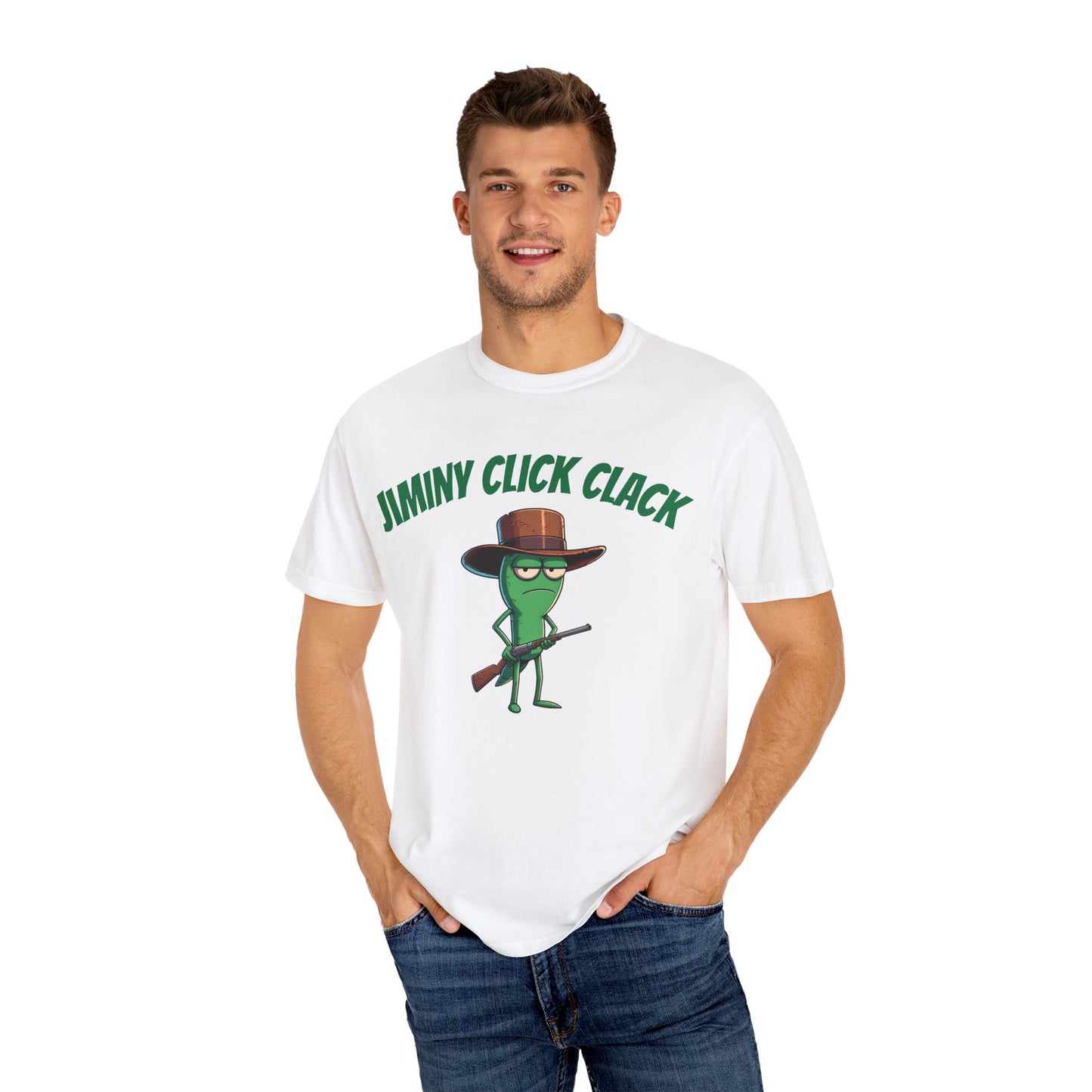 Jiminy Click Clack Graphic Tee, Funny Unisex T-shirt, Casual Wear, Perfect for Gifting, Humor Fashion, Quirky Outfit
