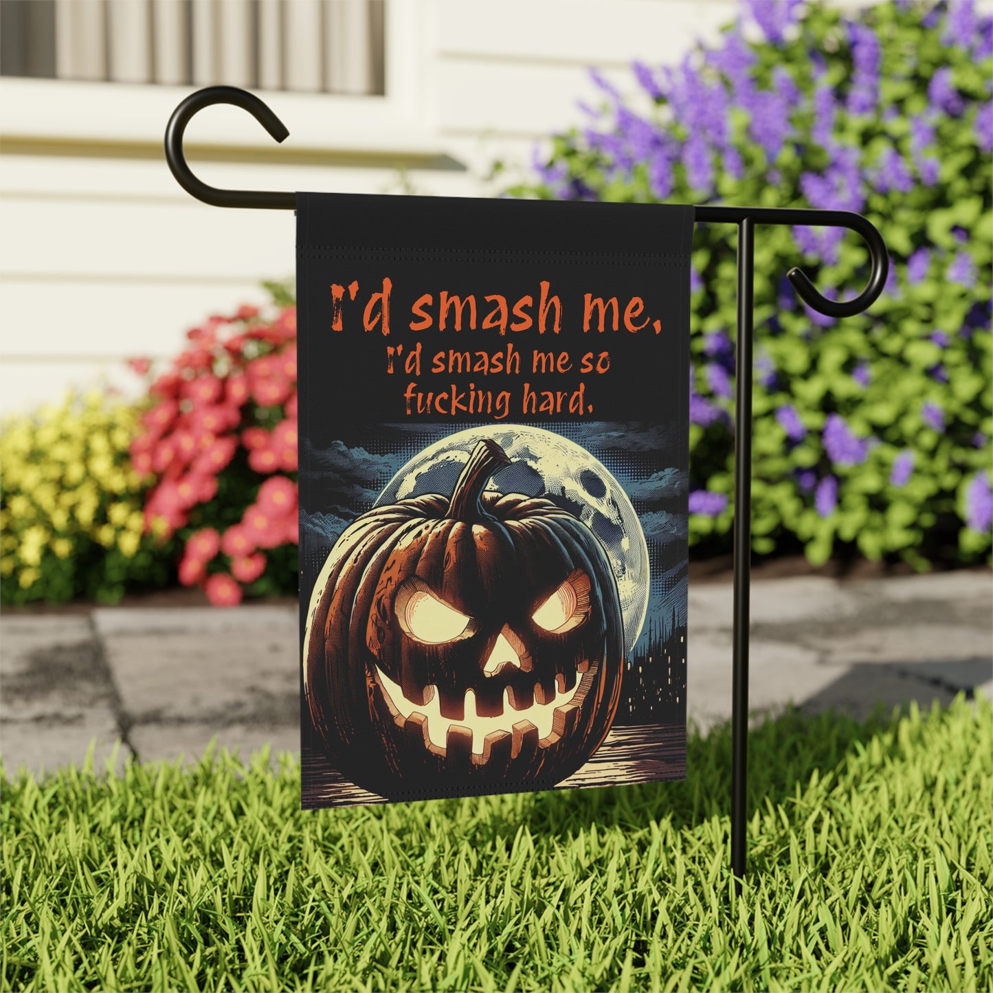 Spooky Pervert Jacko-lantern Design Garden Banner