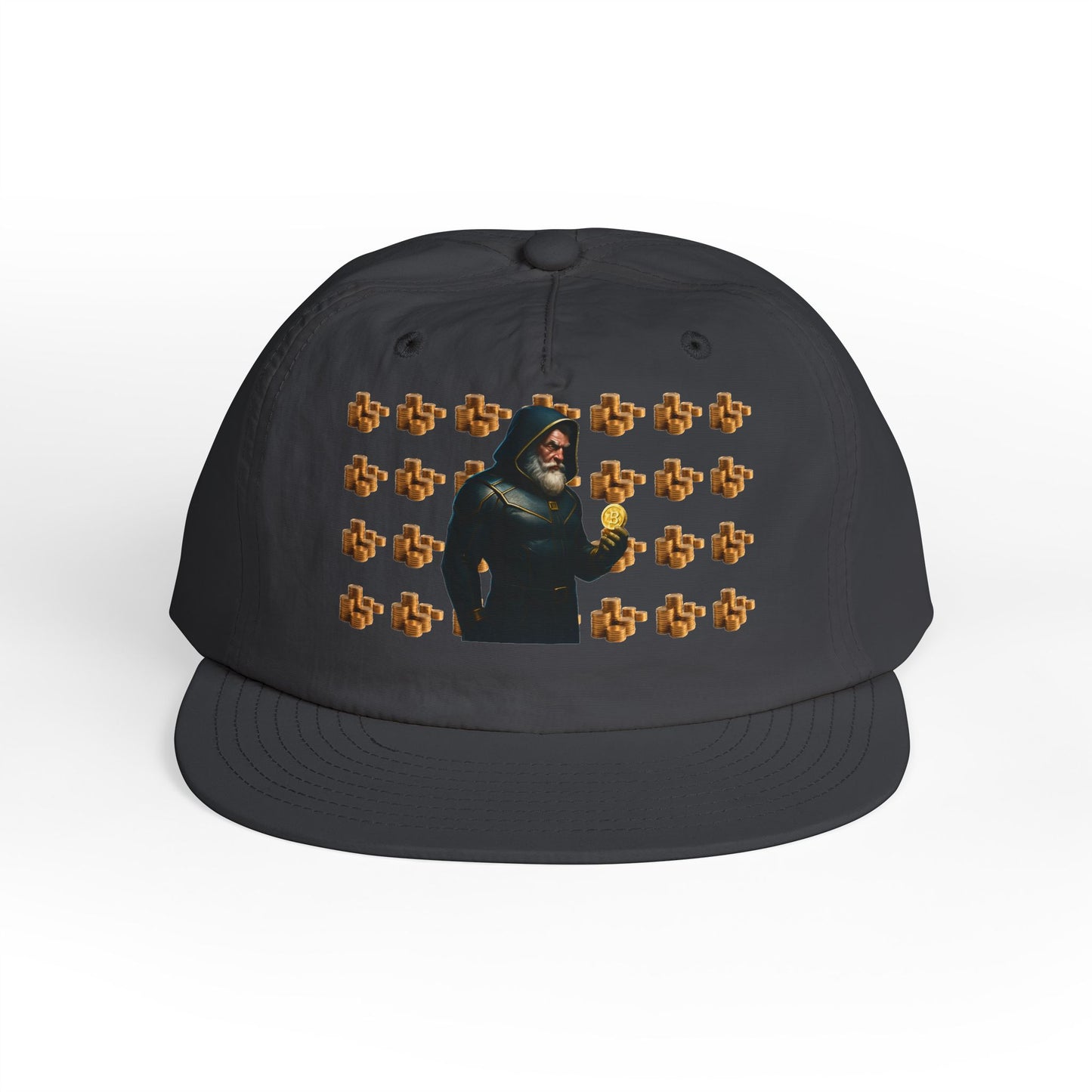 Snapback Cap with Crypto Wizard and Bitcoin Design