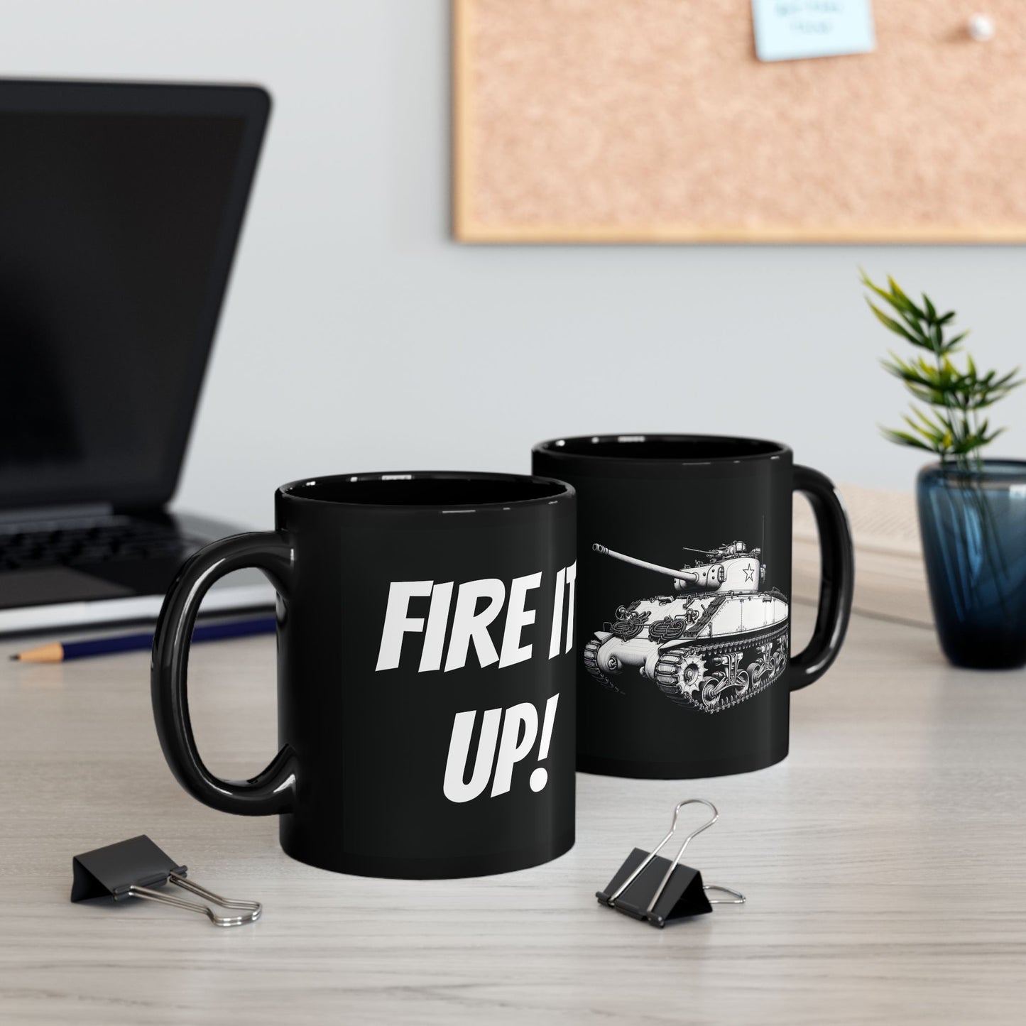 Mug - Vintage Tank 'Fire it up' Coffee Mug