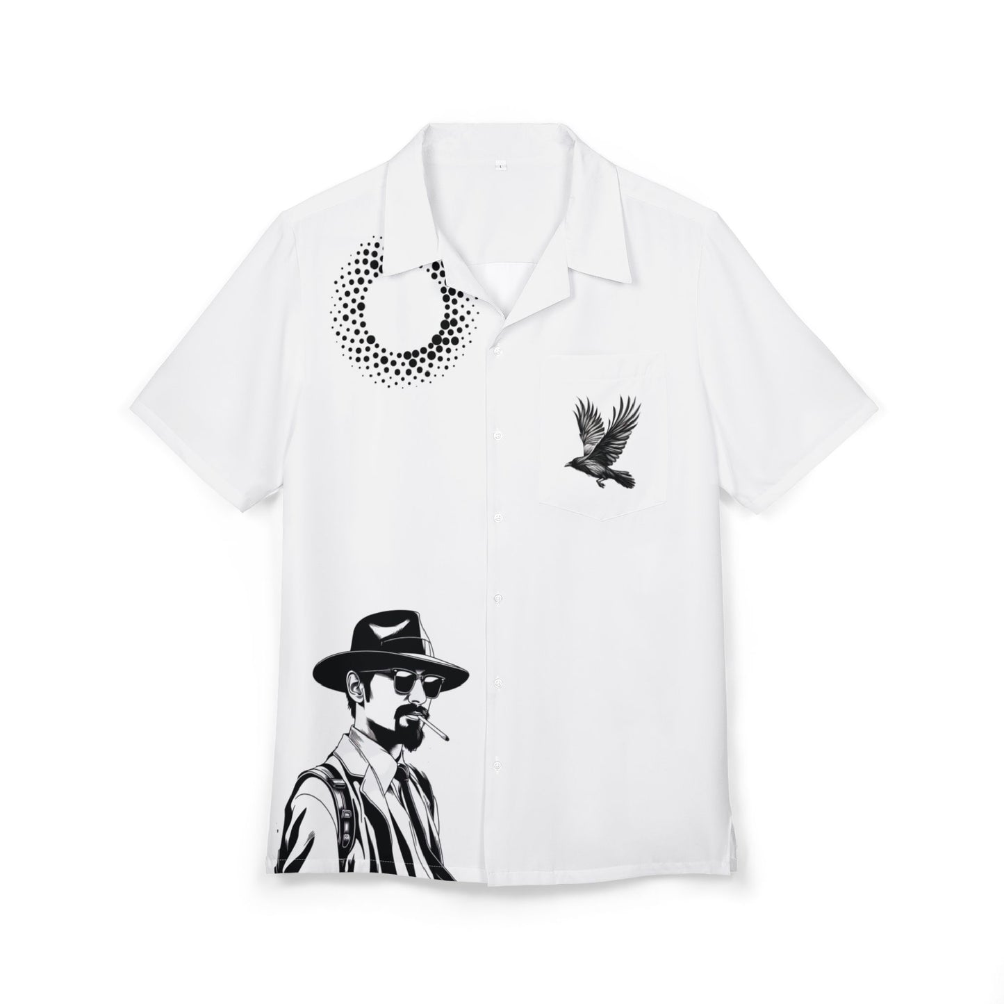 Unisex Hawaiian Button-Down Shirt - Vintage Style Relaxed Fit, Summer Beachwear, Tropical Party, Casual Outings, Gift for Him & Her