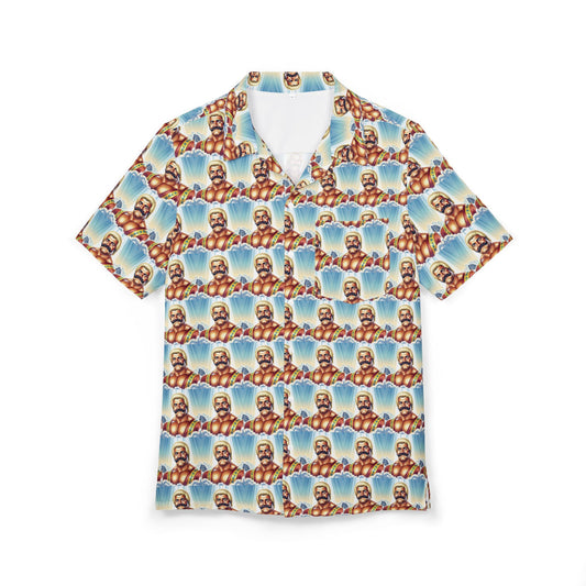 Hawaiian Button-Down Shirt - Dan Fries Ultimate Farting Champion Design