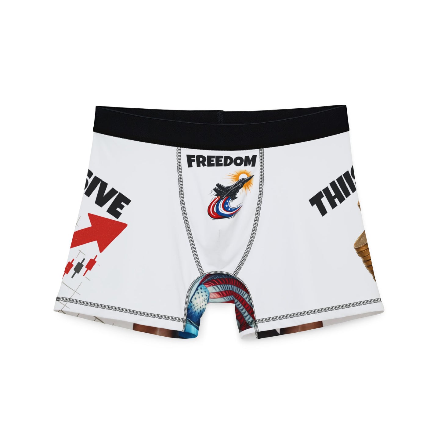 Men's Fun Boxers, Comfy, AOP Undergarments, Unique Gift, Party Wear, Freedom Design, Funny Men's Boxer Shorts