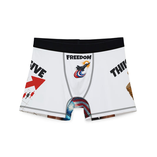 Men's Fun Boxers, Comfy, AOP Undergarments, Unique Gift, Party Wear, Freedom Design, Funny Men's Boxer Shorts