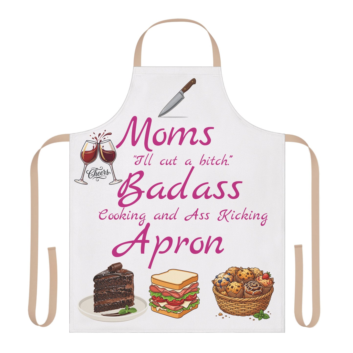 'I’ll Cut a Bitch' Mother's Day Apron — Funny Protective Mom Kitchen Apron with 5-Color Straps
