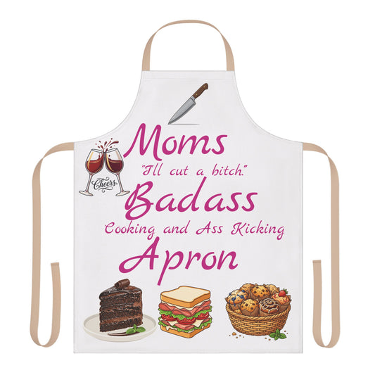 'I’ll Cut a Bitch' Mother's Day Apron — Funny Protective Mom Kitchen Apron with 5-Color Straps